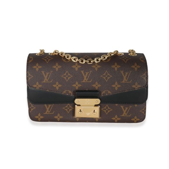 Louis Vuitton Black Leather Monogram Canvas Marceau Bag - Picture 1 of 7